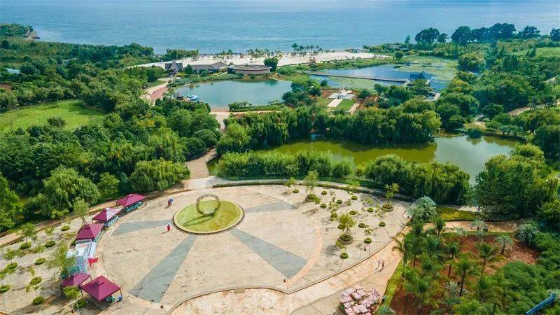 月亮湾湿地公园是一个与抚仙湖零距离的湿地公园,公园绿树成荫,繁花