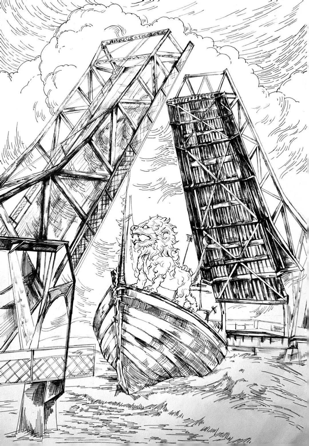 《大沽桥》(作者:田佳呓)《北安桥》(作者:黄镇煌)《进步桥》(作者:刘