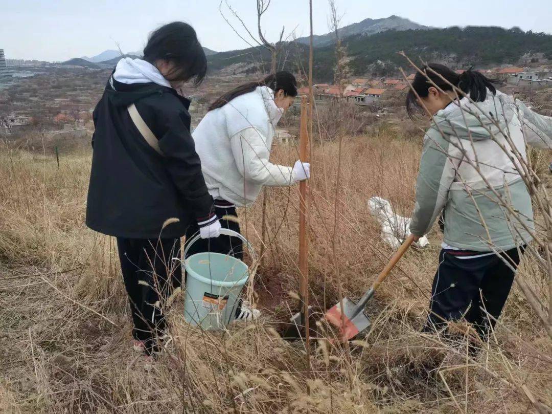 艺校播报│植此青绿不负春光青岛艺术学校高二11班参加植树节公益活动