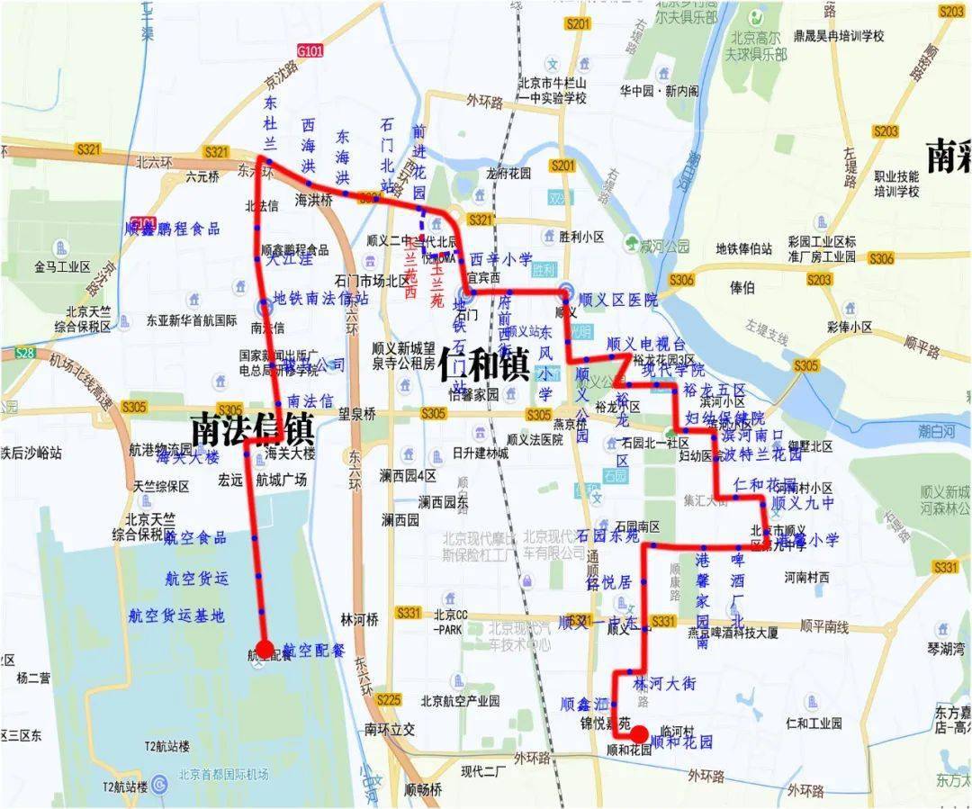 顺义区禁行线路图图片