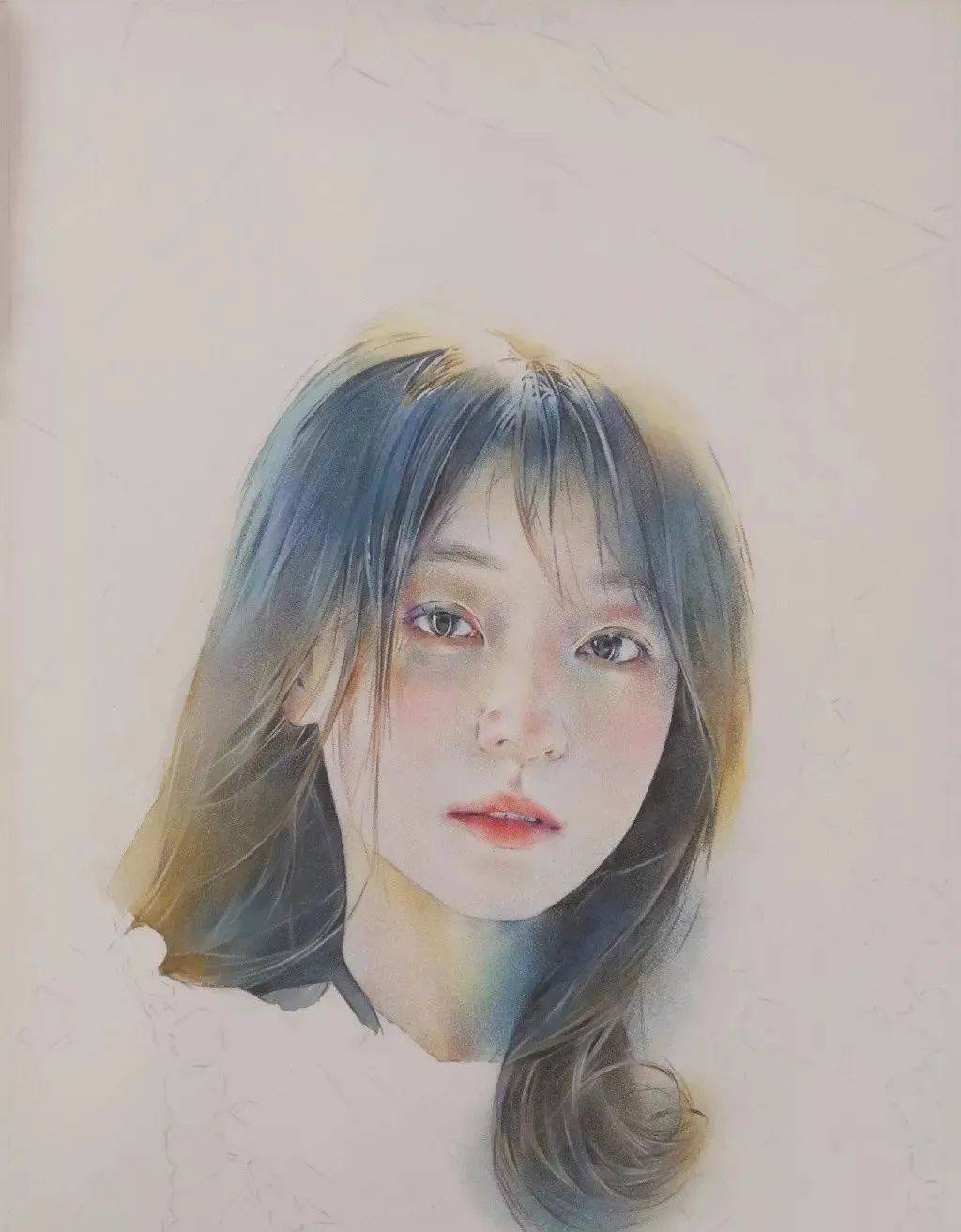 提升了人物的神秘感在脸上用水彩画出花样画者最后参考了化妆的妆教图