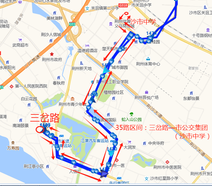 荆马期间46条公交线路临时调整