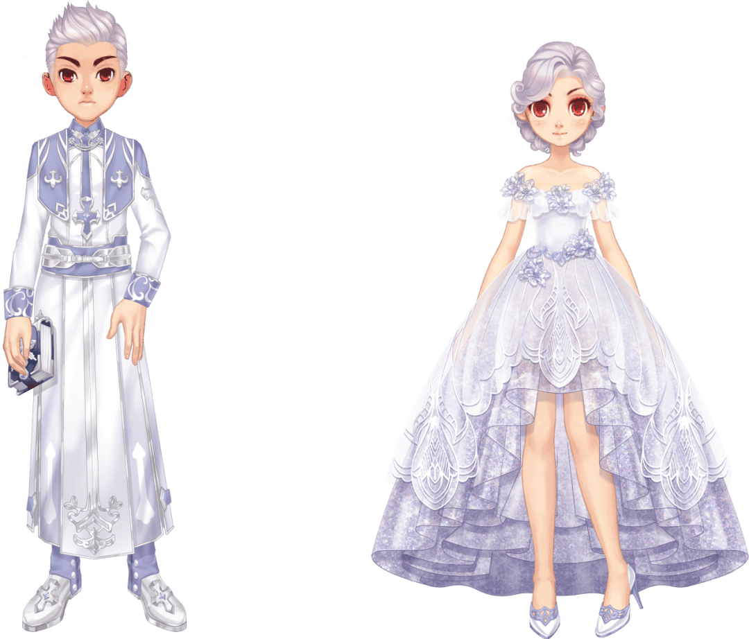 女装长裙飘飘,轻纱随着风起风落,好似摇曳着丰润的羽翼,优美而轻盈