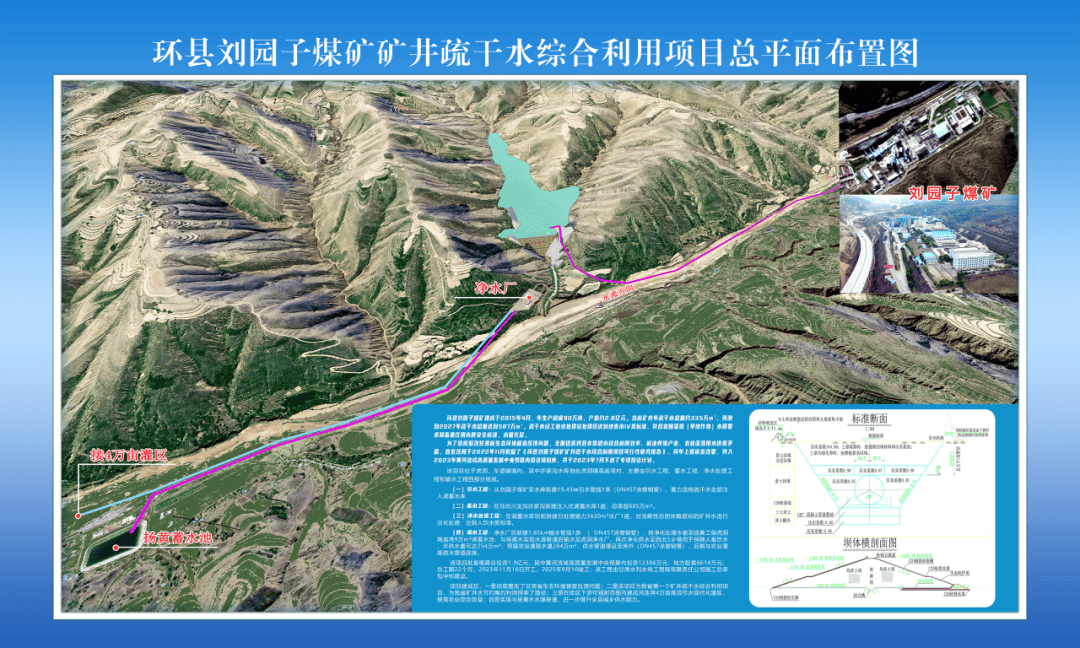 环县刘园子煤矿矿井疏干水综合利用项目部揭牌仪式在虎洞镇高庙湾村