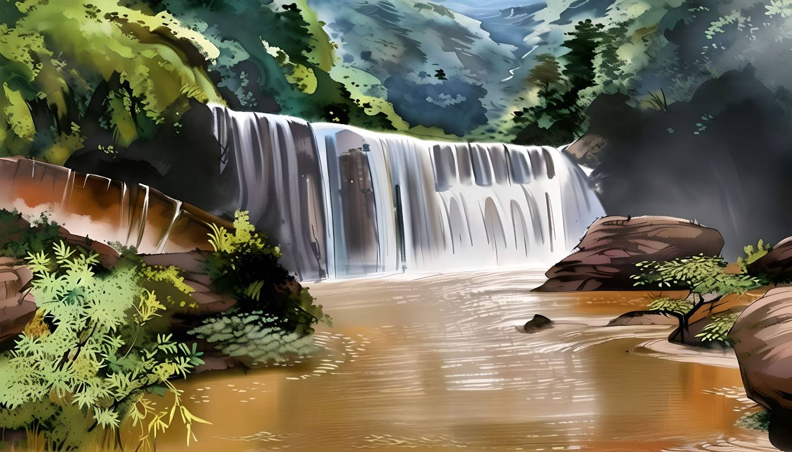 水墨贵州|水墨中的赤水丹霞_艺术_神韵_山水