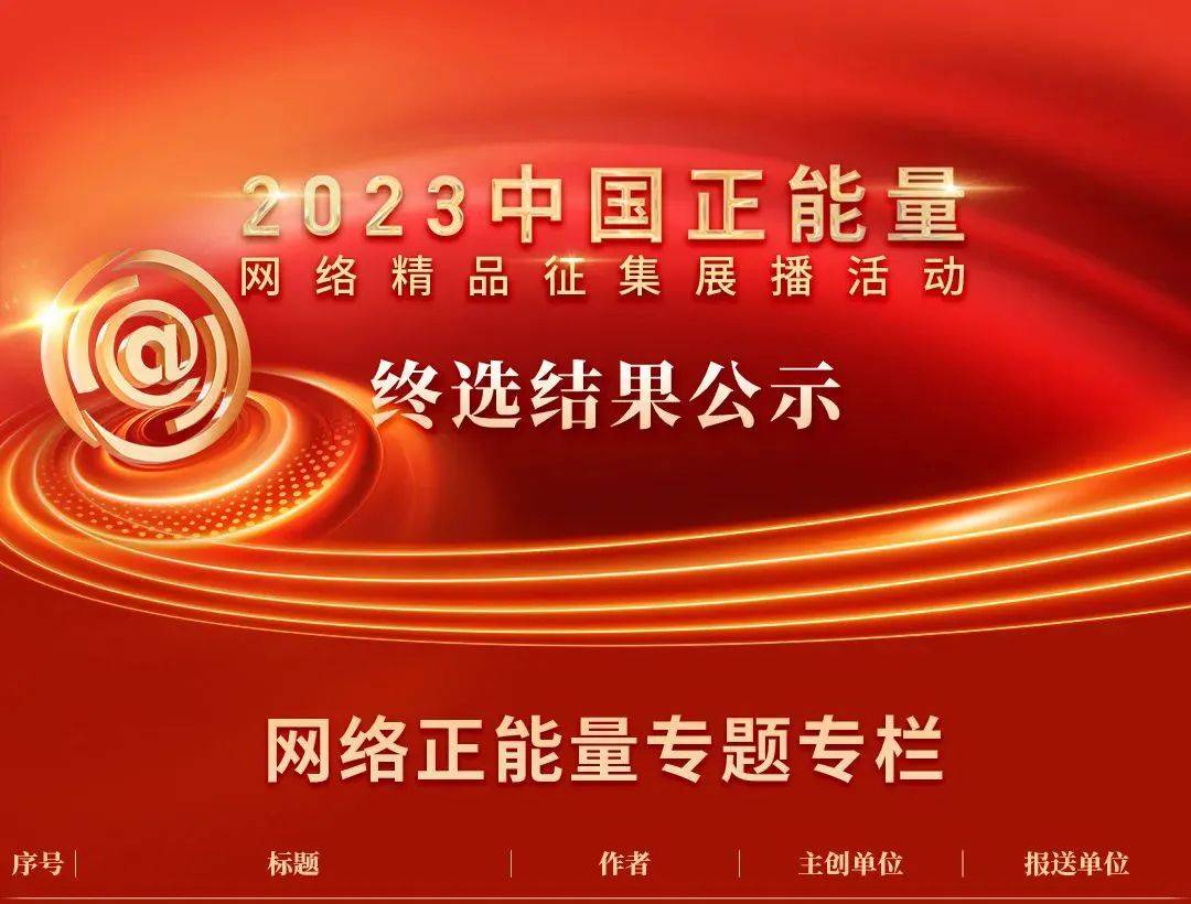 网络正能量专题专栏中成功出现在作为武警部队唯一一部入选作品"武警