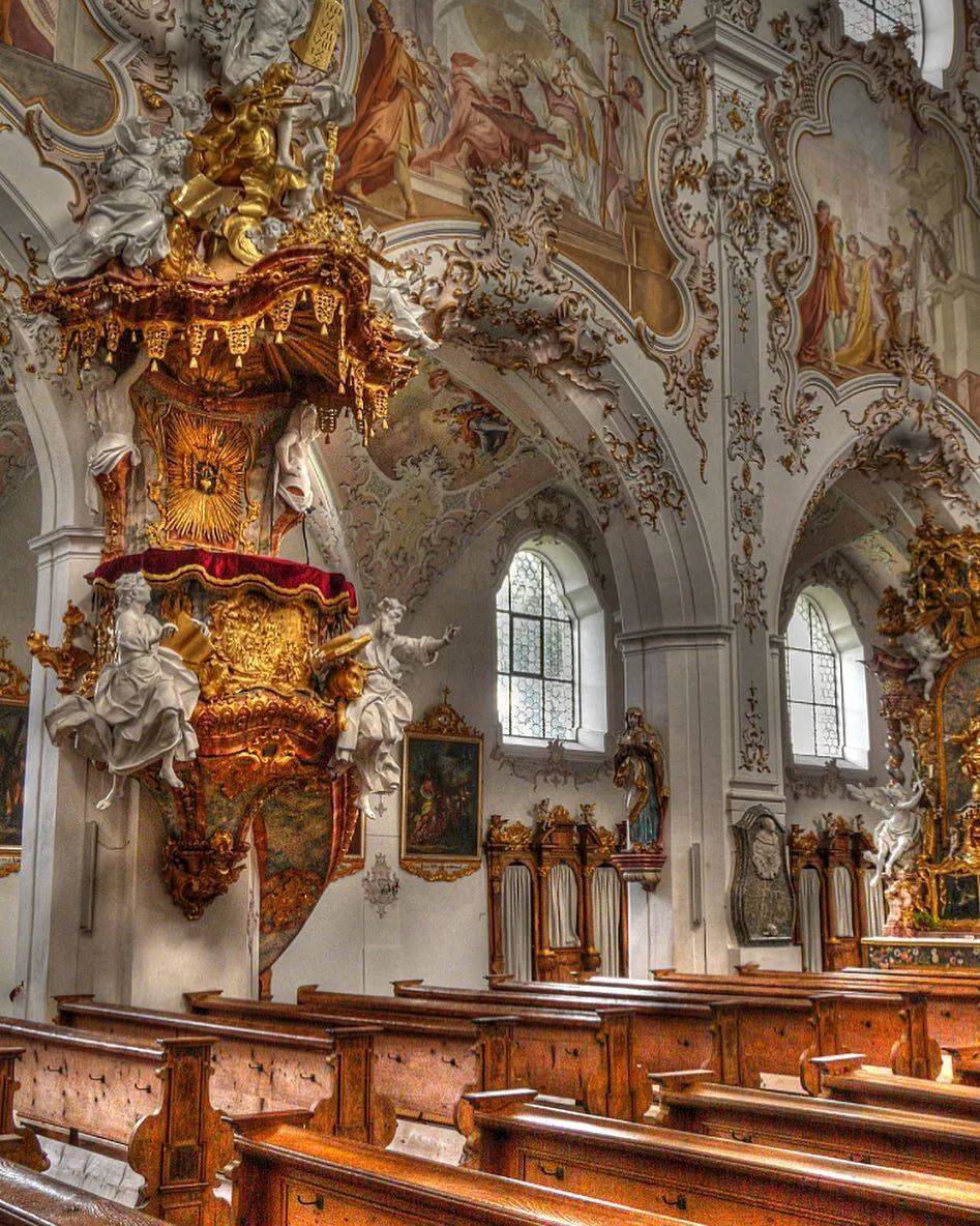 解构100座最美古建筑德国rottenbuch教堂极致完美的罗曼式天花板现场