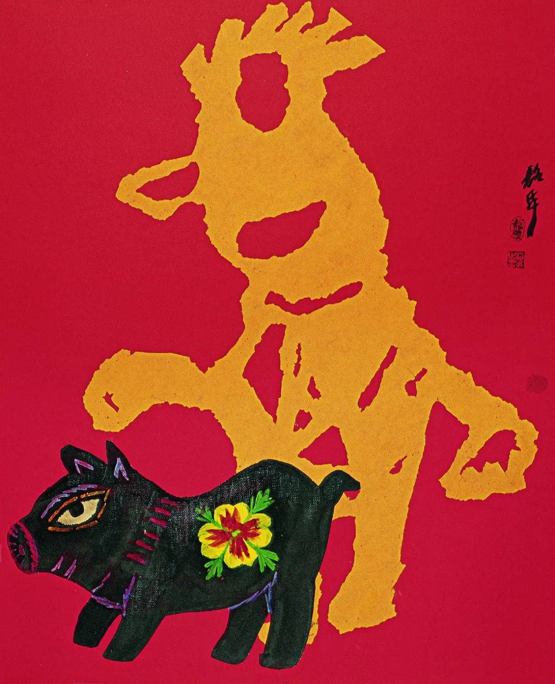 100幅猪画，太全了（学习好素材）_cm_纸本_水墨