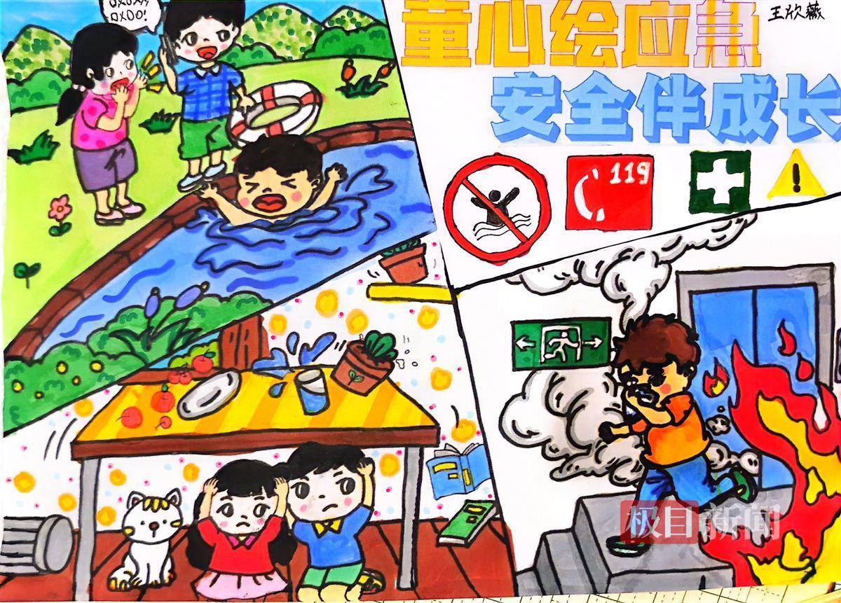 鼓励孩子们围绕身边的校园安全,交通安全,用电安全,防溺水,防火等主题