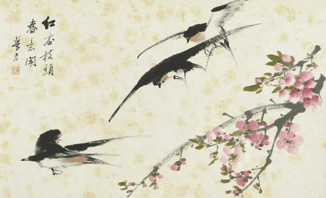 清 朱偁 花鸟册 红杏燕子清 朱偁花鸟册 桃花柳燕清 朱偁 花鸟册 梨花