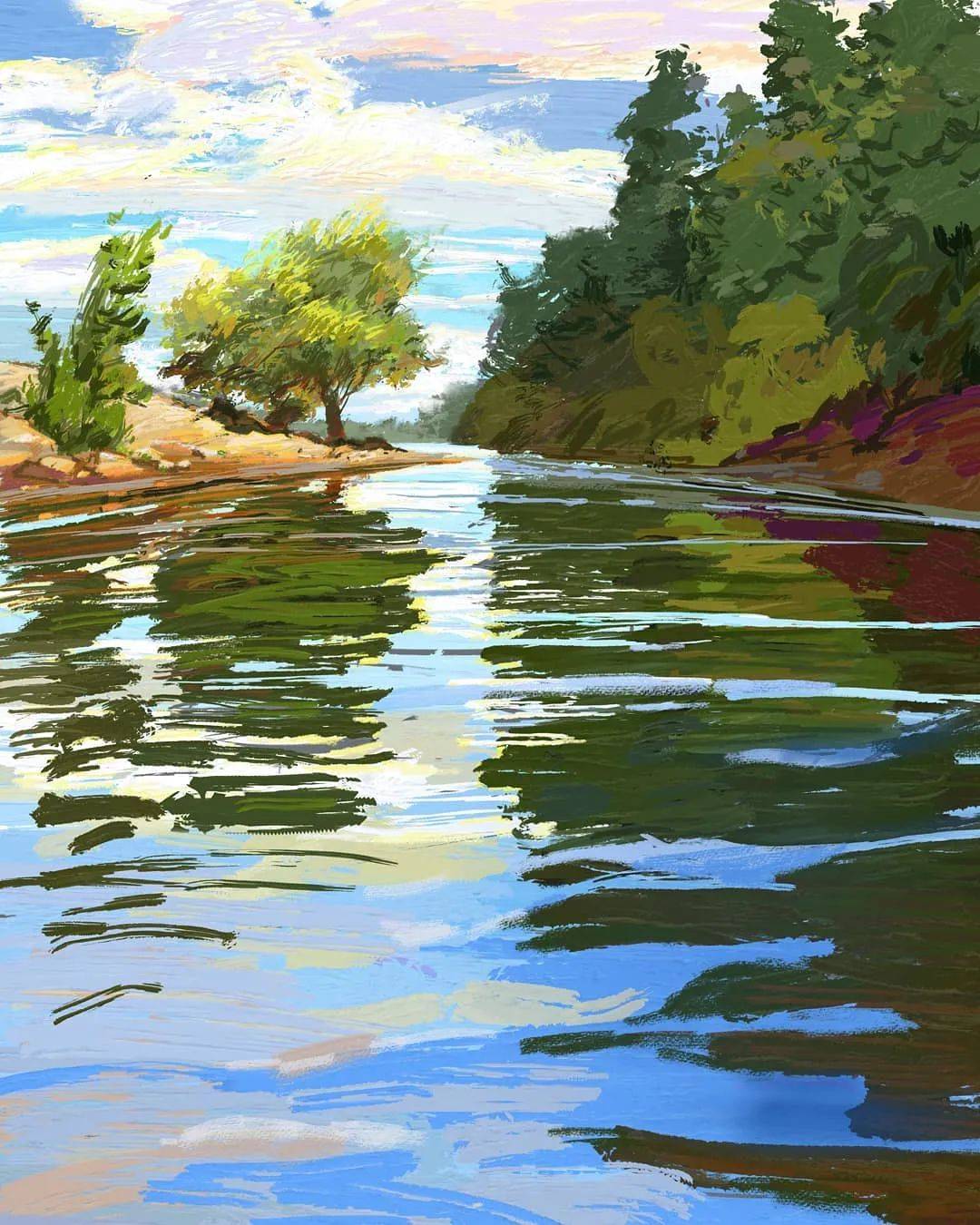 从迪士尼艺术家到水彩大师,他画面的质感无人能敌,这美景,这花卉,太