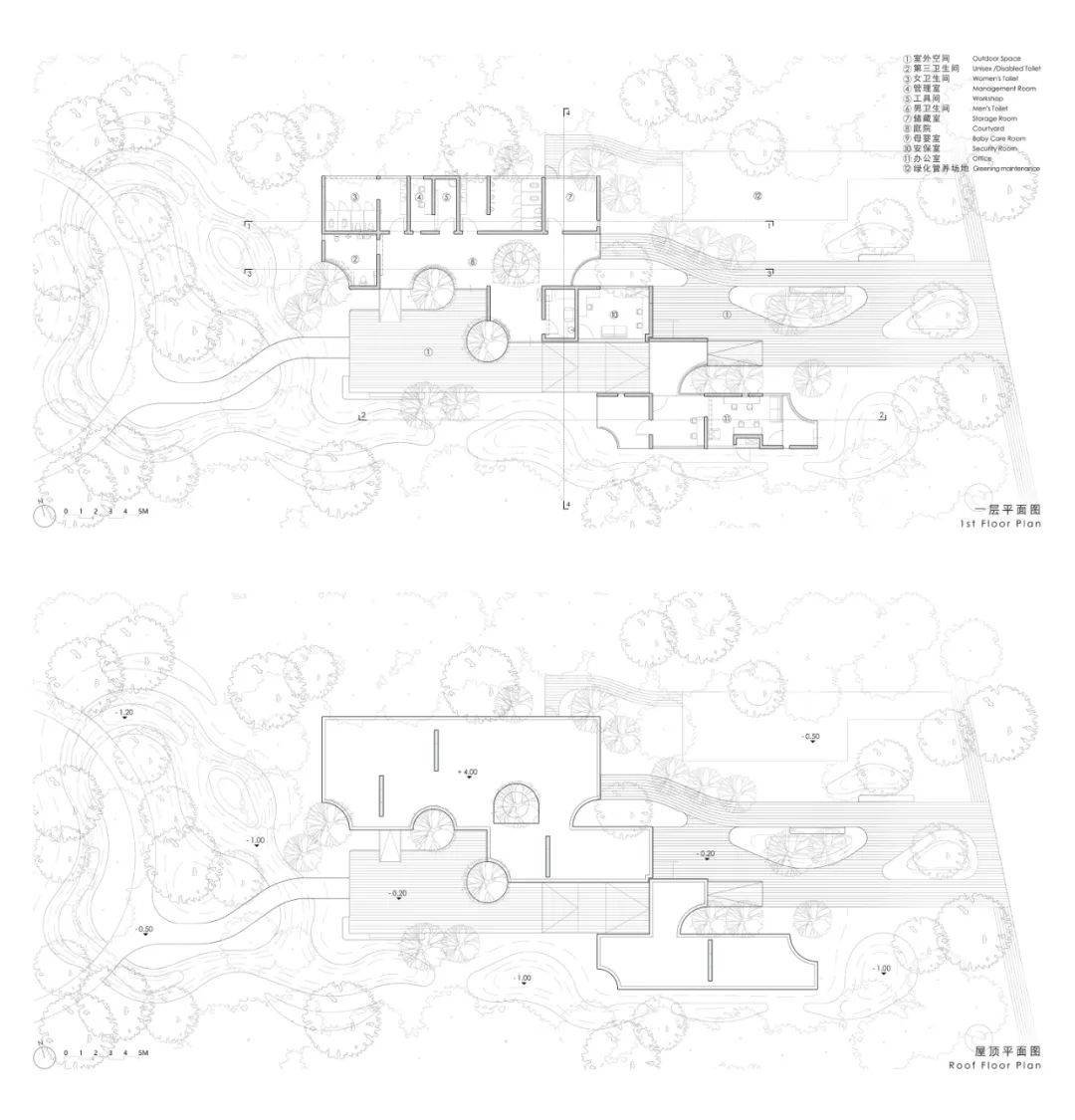 林隐轩平面图 @via 维亚景观△ 林隐轩空间借景分析 @via 维亚景观