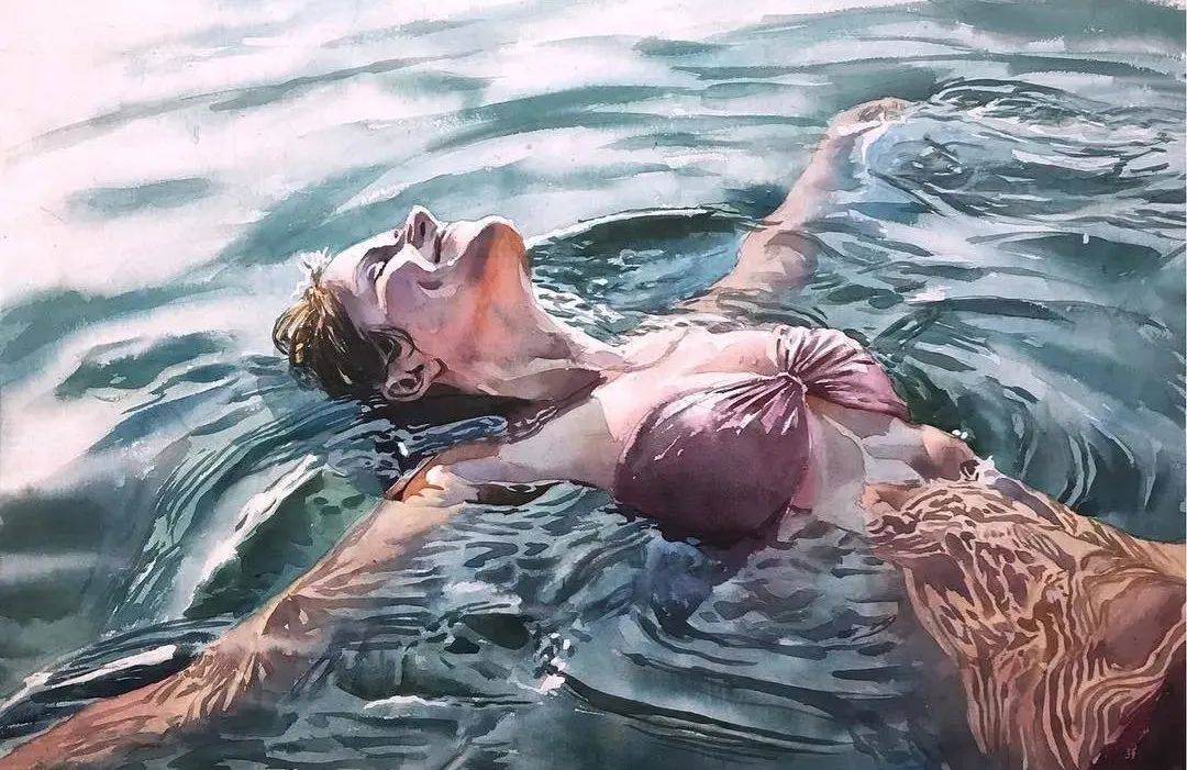 画人难画纱难画水更难三难合体的水彩画家是牛人了