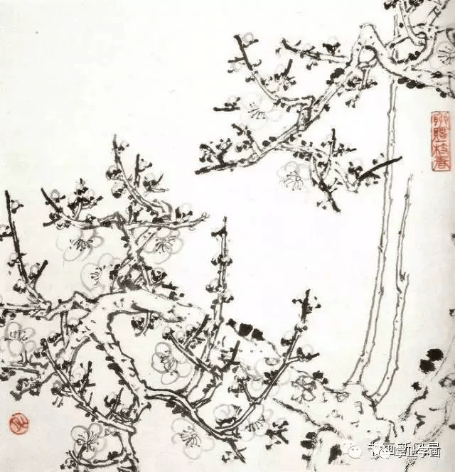 关山月《画梅十例》，大师教你画梅花_着色_白梅_要求
