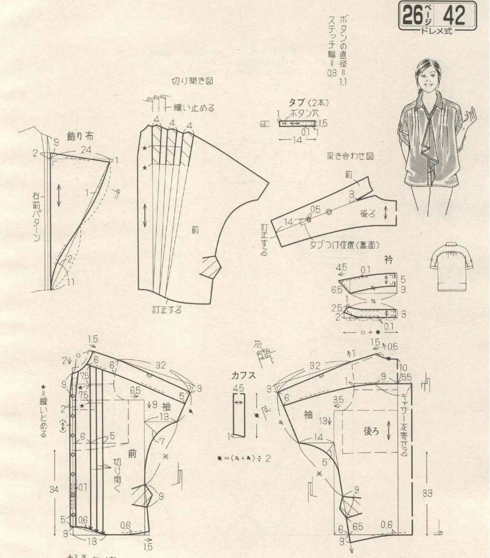 变化款女衬衫结构图图片