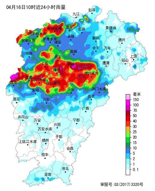 江西主要城市及景区七天天气预报综合@江西气象微博,@中国天气,江西