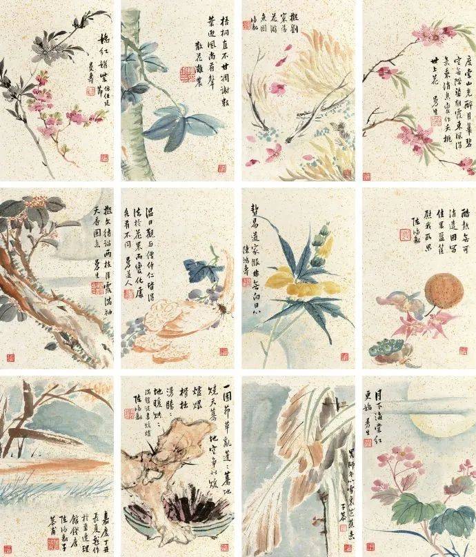 这本花卉册,笔墨洒脱