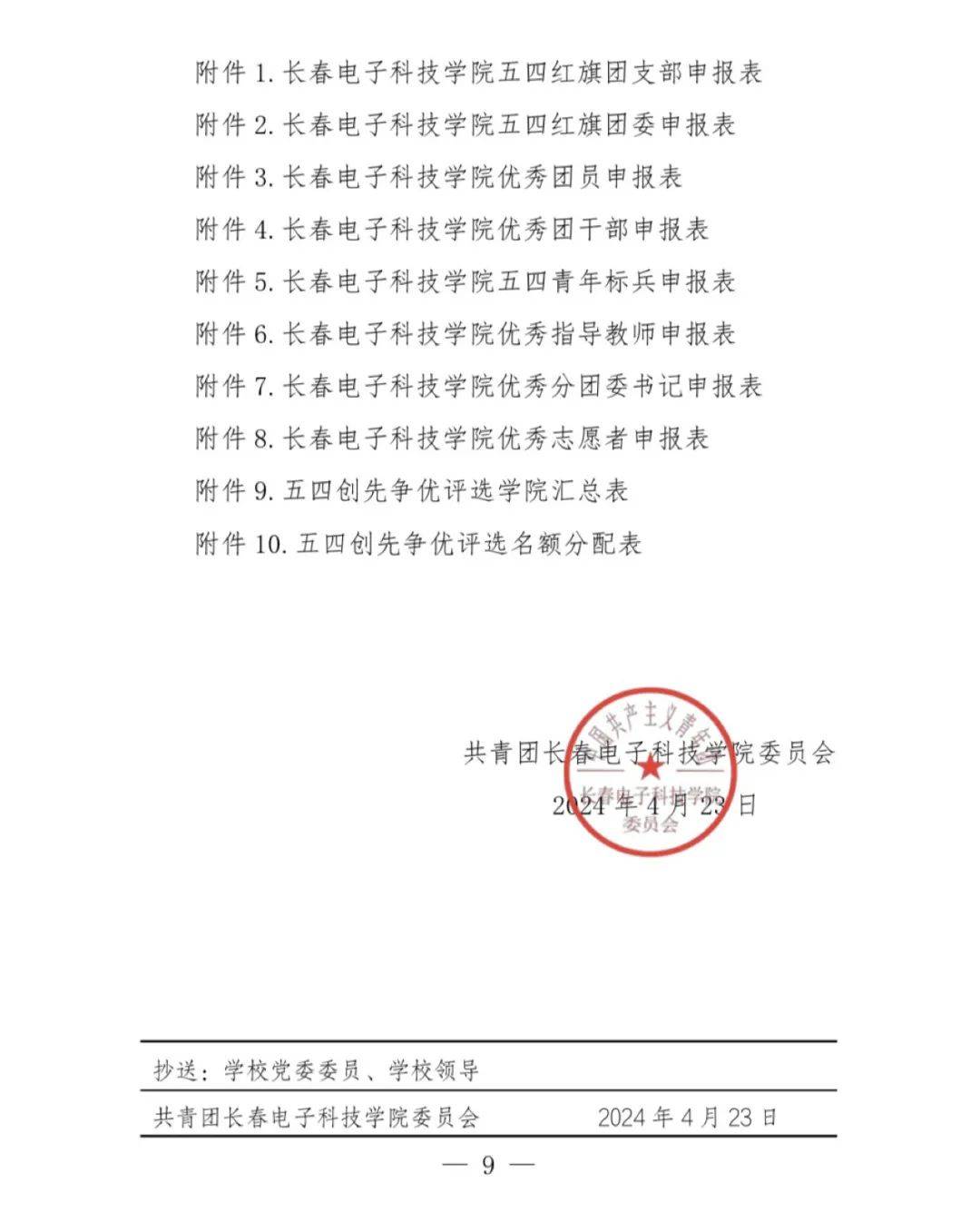 关于做好2023年五四创先争优评选工作的通知