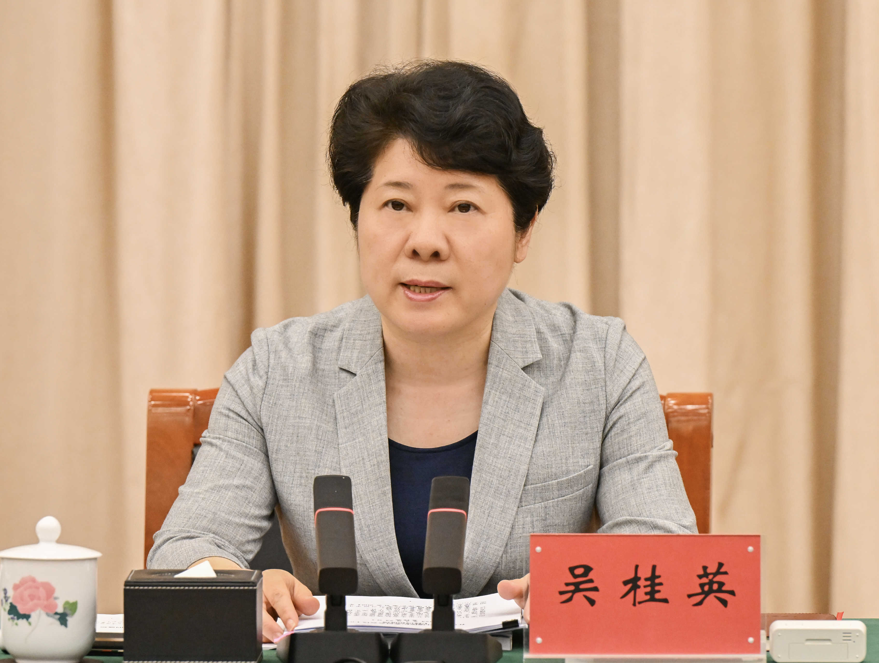 省委常委,市委书记,市生态环境保护委员会主任吴桂英主持并讲话