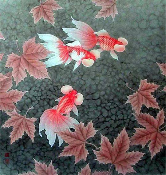 谭老师为你分享国画金鱼作品