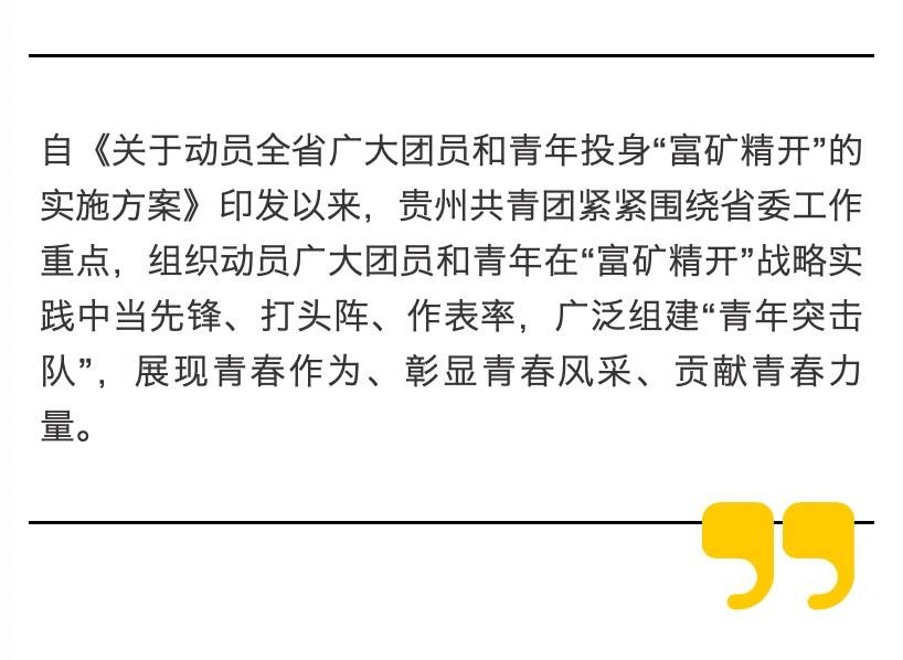 全省各级团组织引导团员青年积极投身"富矿精开"
