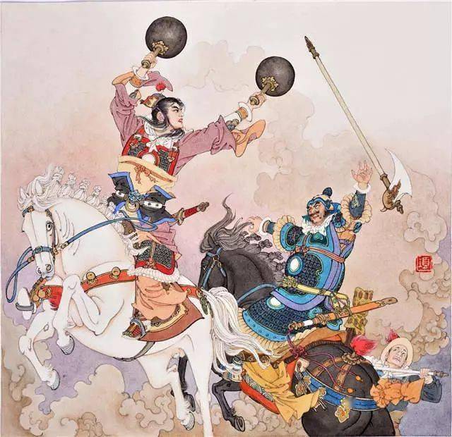 裴元庆大战程咬金卢象升抗清李清照李寄斩蛇蔡文姬工笔人物画是工笔画