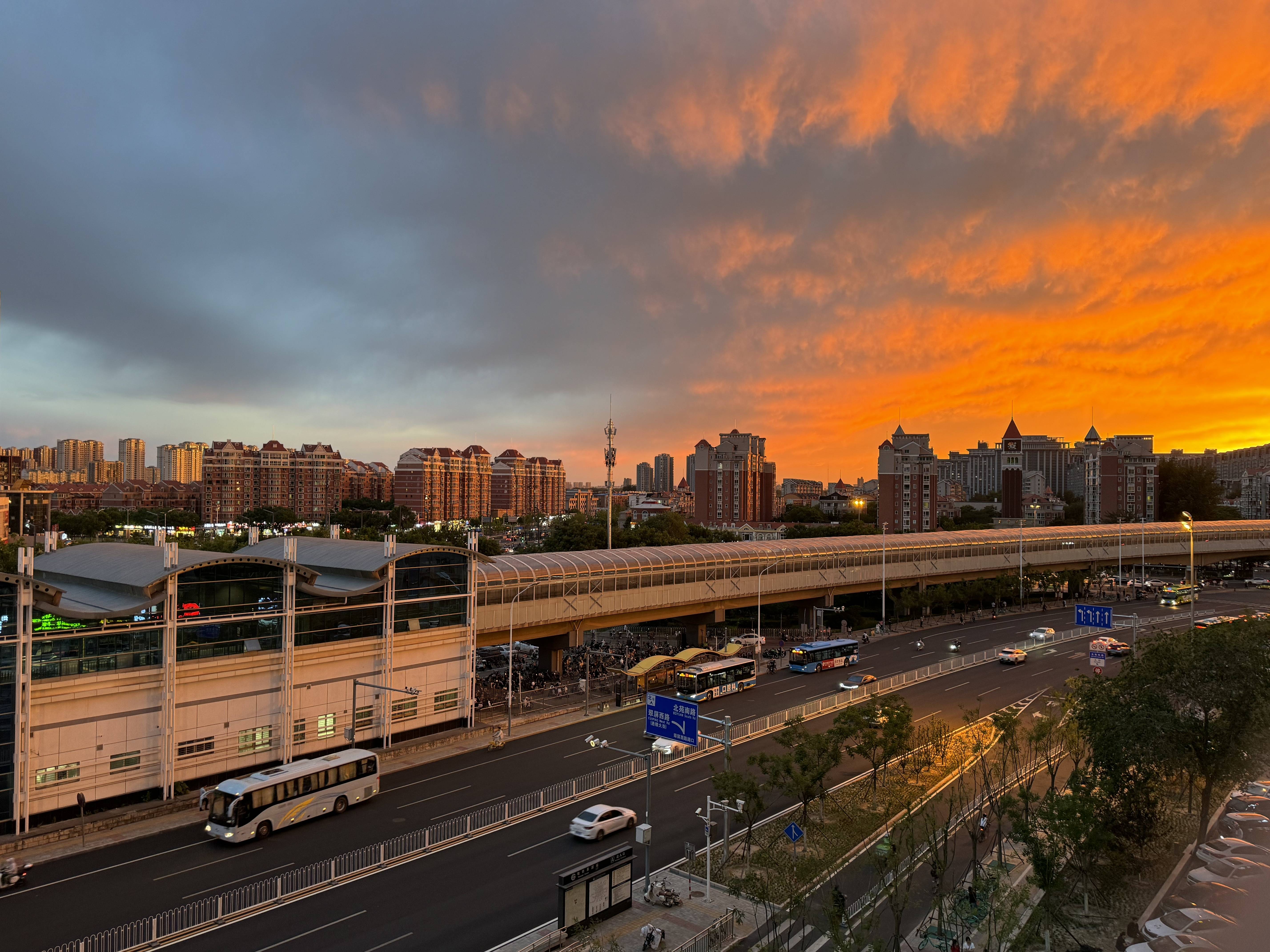 北京晚霞 天空图片