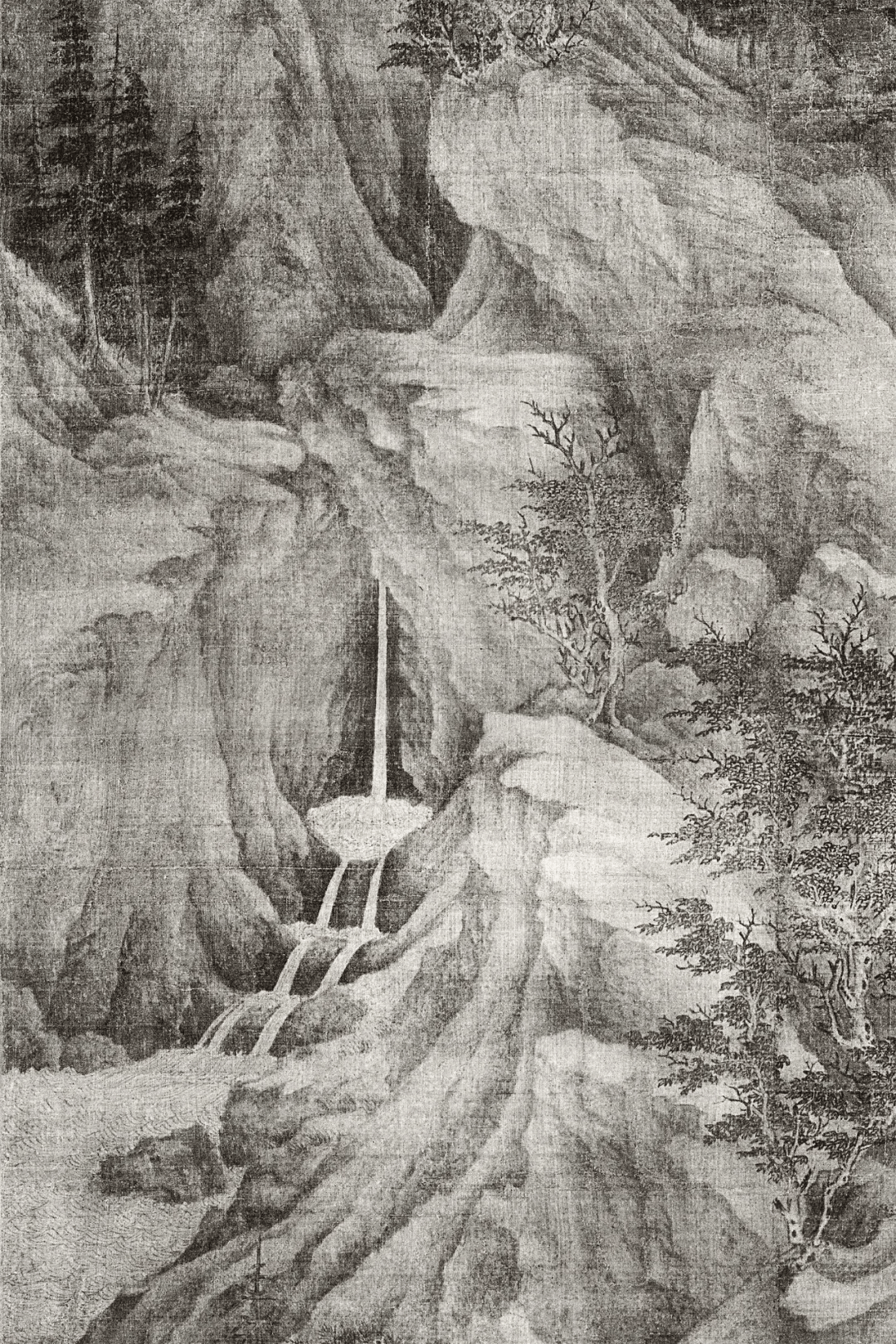 【高清图库】五代 董源《溪岸图》_山水_南方派_作品