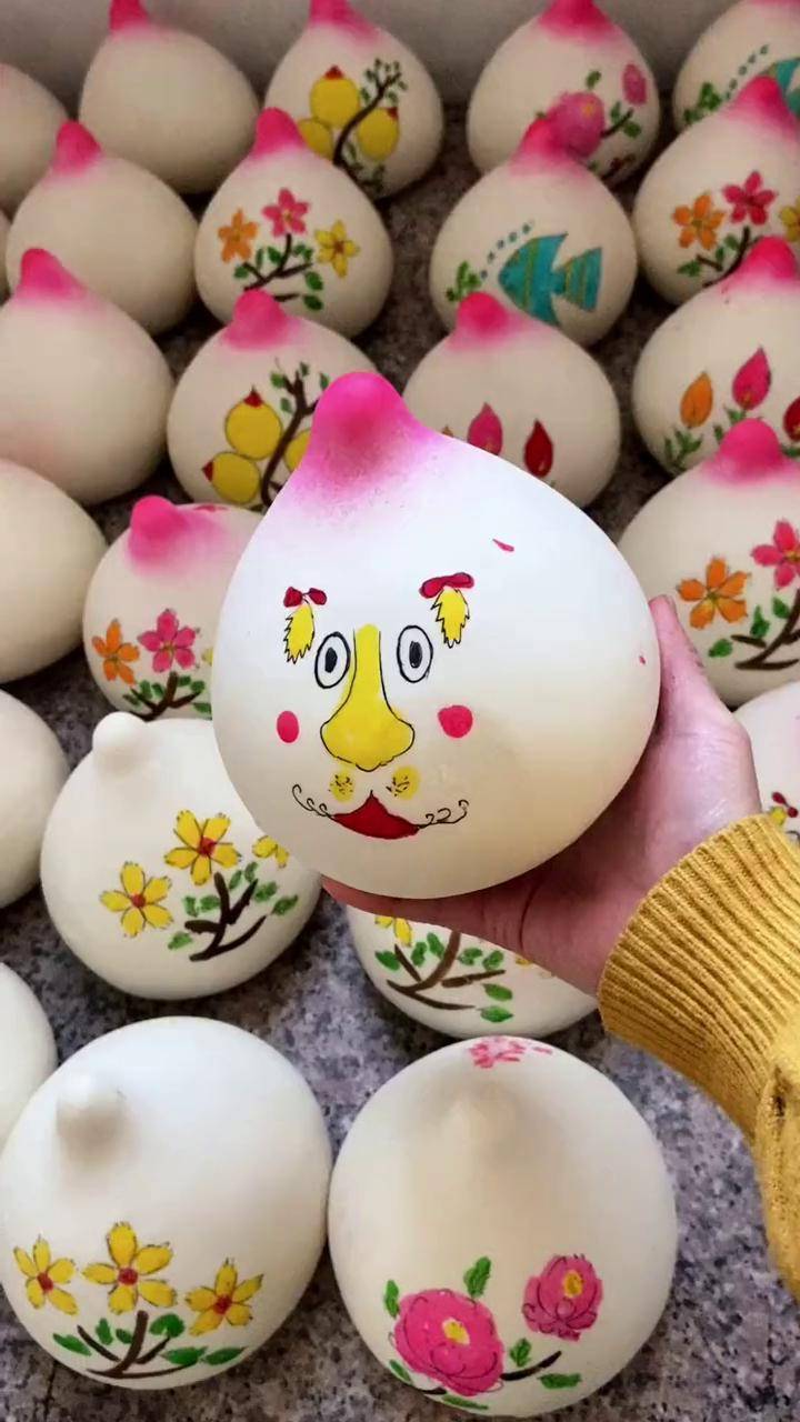 宝宝周岁的花寿桃.莱州面塑 干净卫生 胶东花饽饽