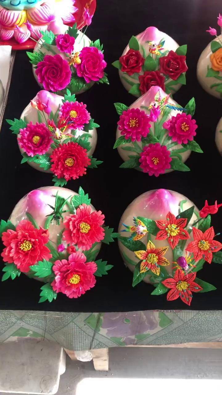 插花寿桃莱州 面塑 胶东花饽饽 非物质文化遗产