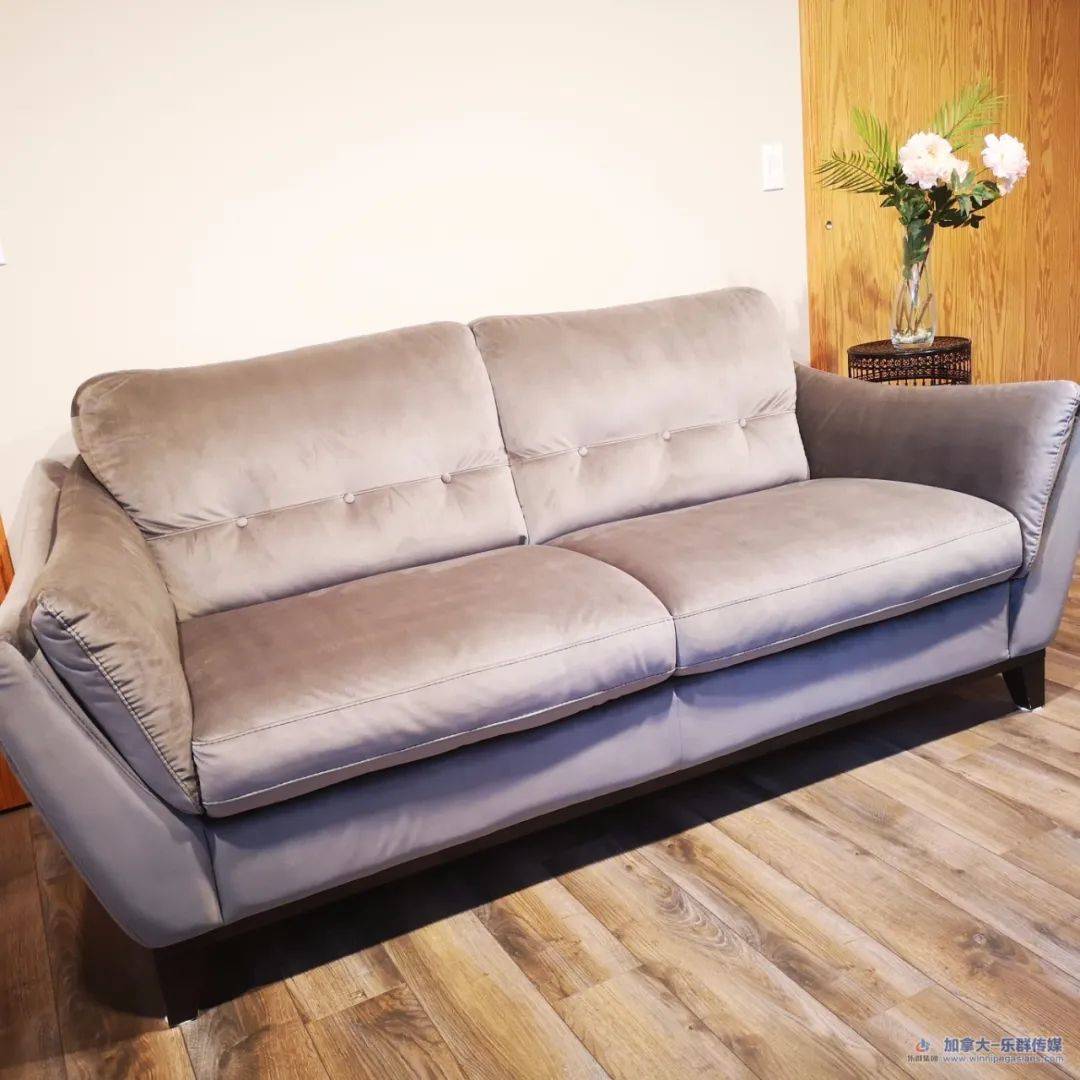 676767【活在温尼伯app61二手市场】卖灰色丝绒沙发