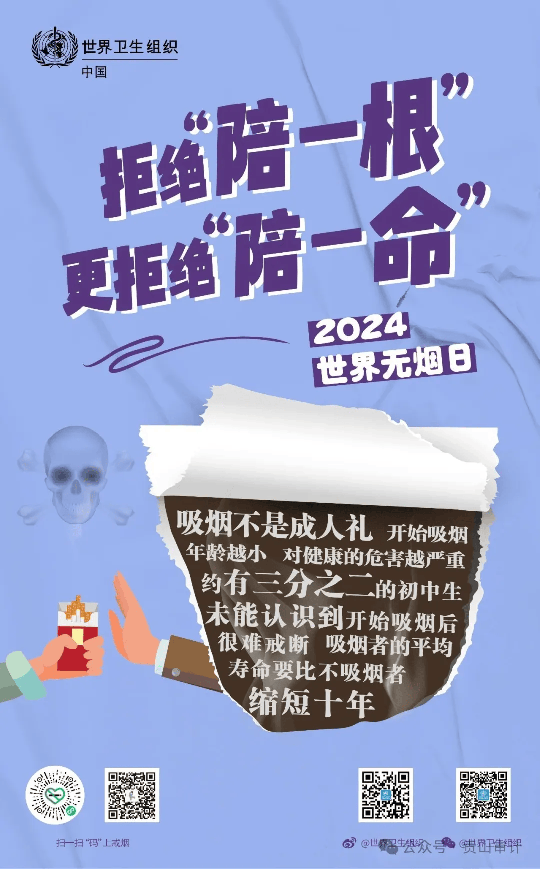 2024年世界无烟日主题:保护青少年免受烟草危害