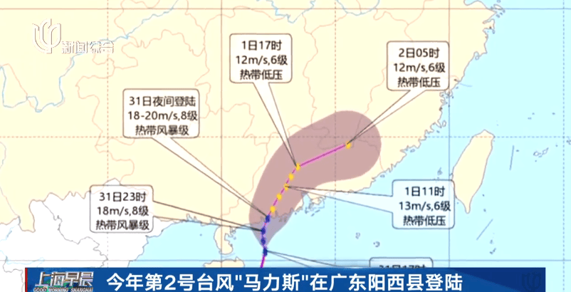 最新:2号台风登陆!多地停课停运!会影响上海吗?天气转折就在