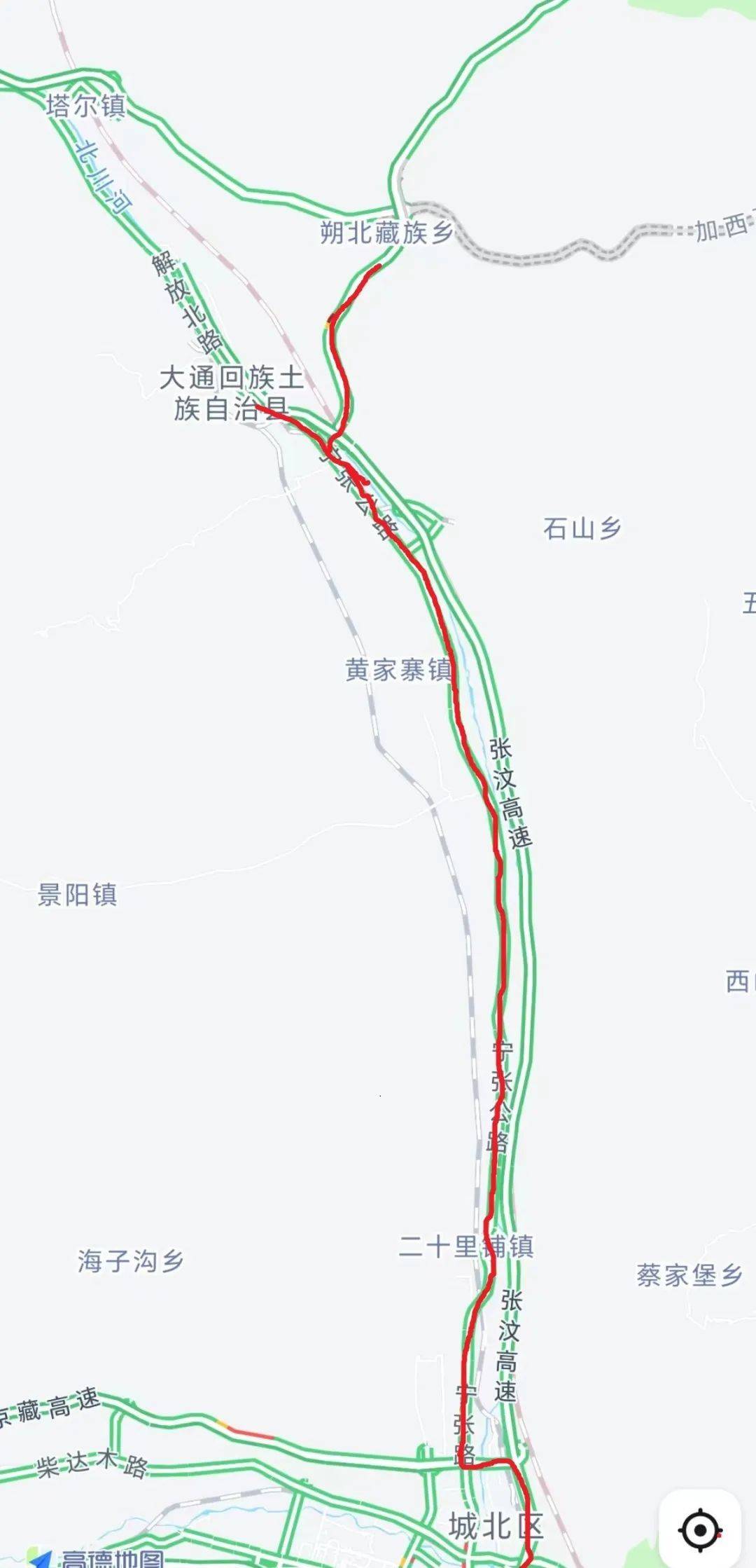 途经驾驶人可择道绕行g6京藏高速海湖出口一海湖大道一宁张公路,前往
