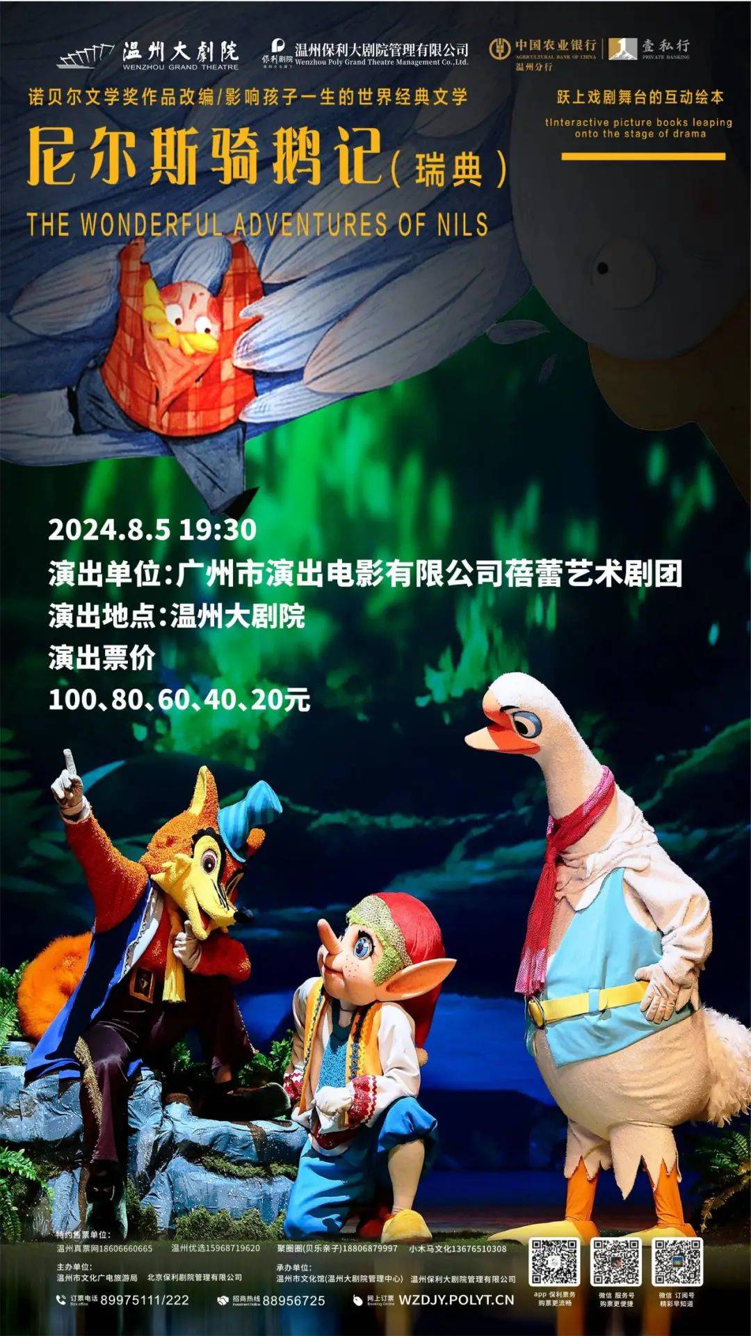 农银壹私行·八喜·打开艺术之门 ‖ 诺贝尔文学奖儿童剧《尼尔斯骑鹅
