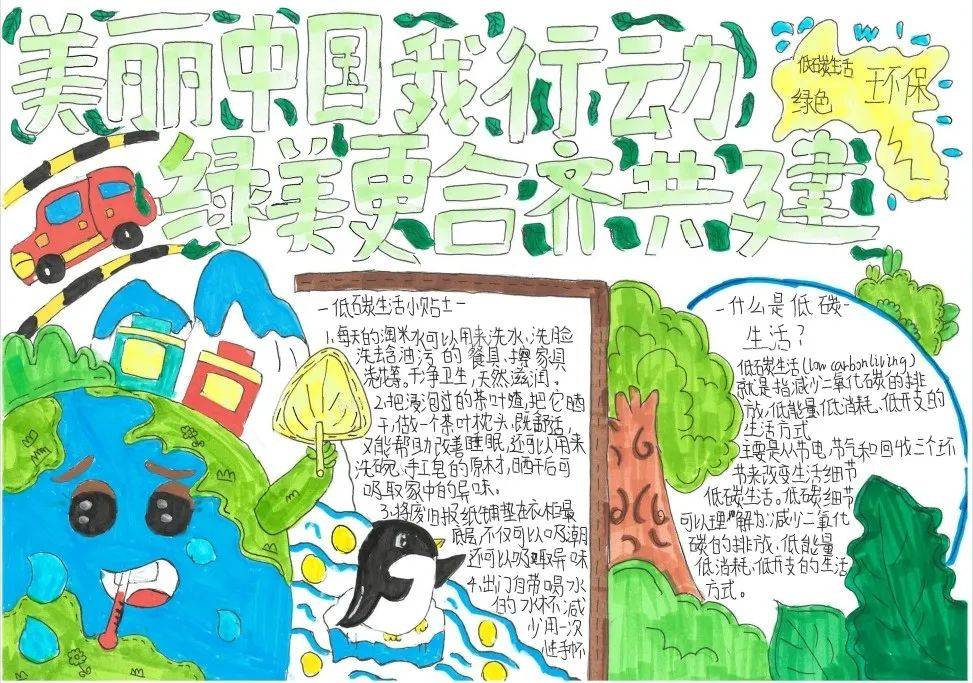 美丽中国我行动,绿美更合齐共建 | 更合镇举办六五环境日手抄报比赛