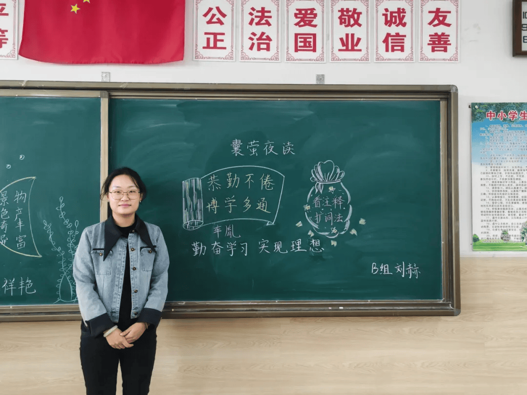 刘赫四年级语文课《囊萤夜读》板书设计。季娟娟六年级语文课《表里的生