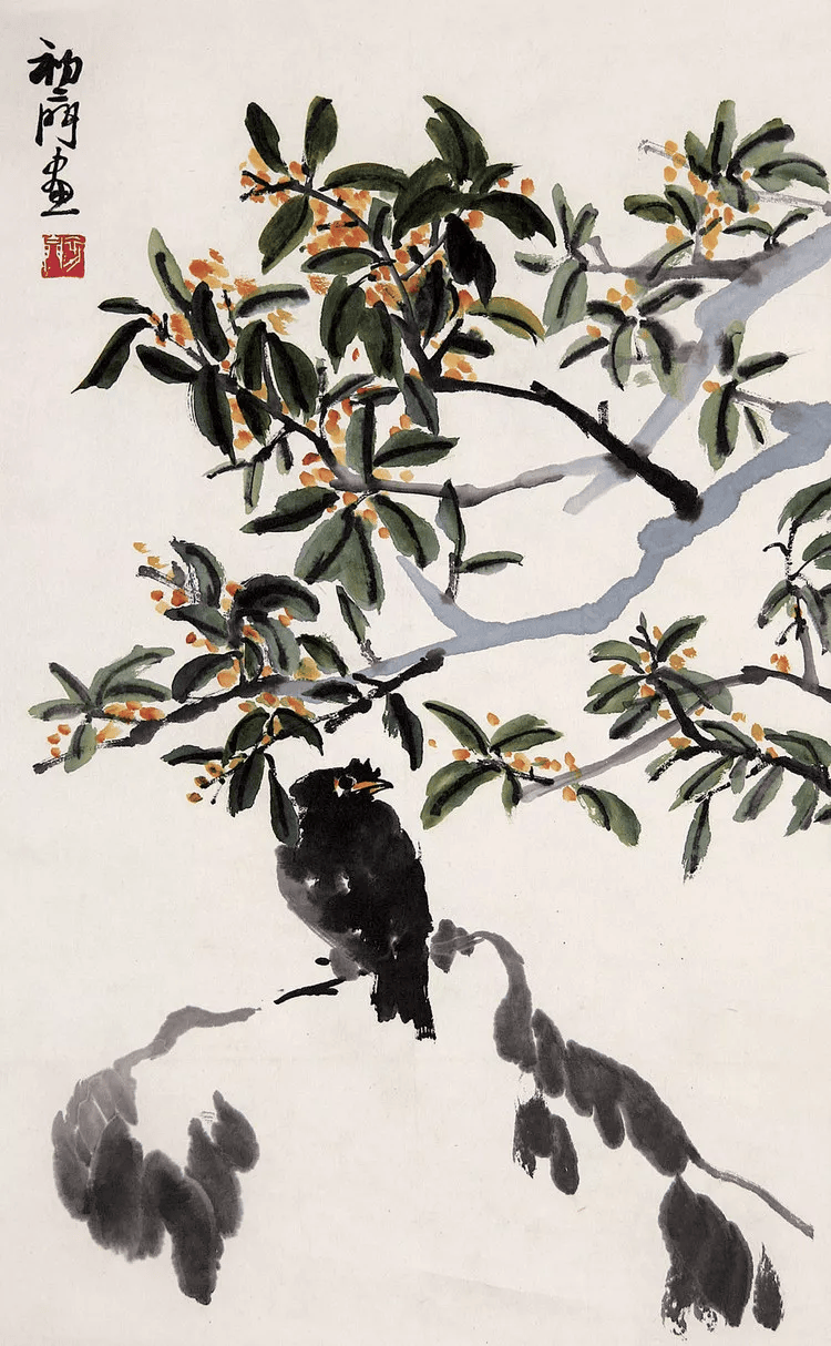 这位"闷葫芦"的花鸟小品,别有一番趣味_作品_国画_创作