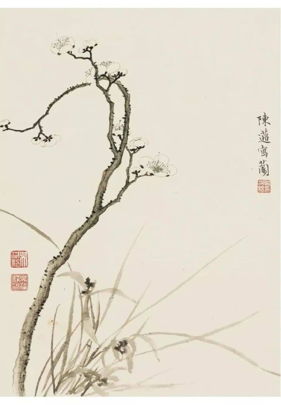 吴湖帆 花鸟画《梅花册页》