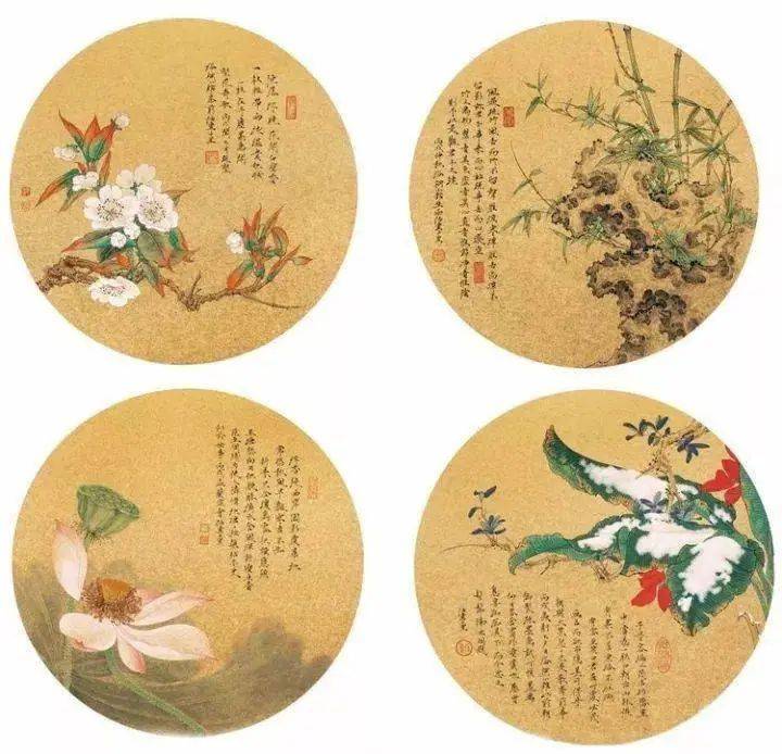 一组工笔扇面,美得有些犯规了!_国画_合作_教程