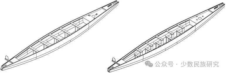 改进后的新型龙舟采用交错的座位排布,减少船宽的同时也为运动员提供