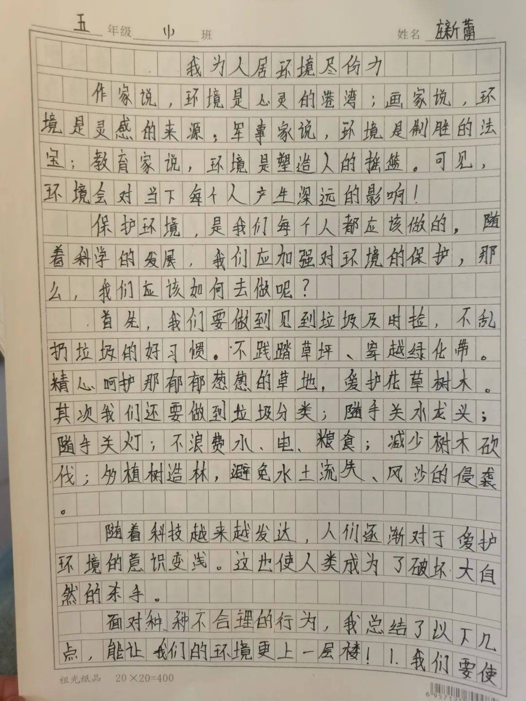 绿书签小卫士征文200字图片