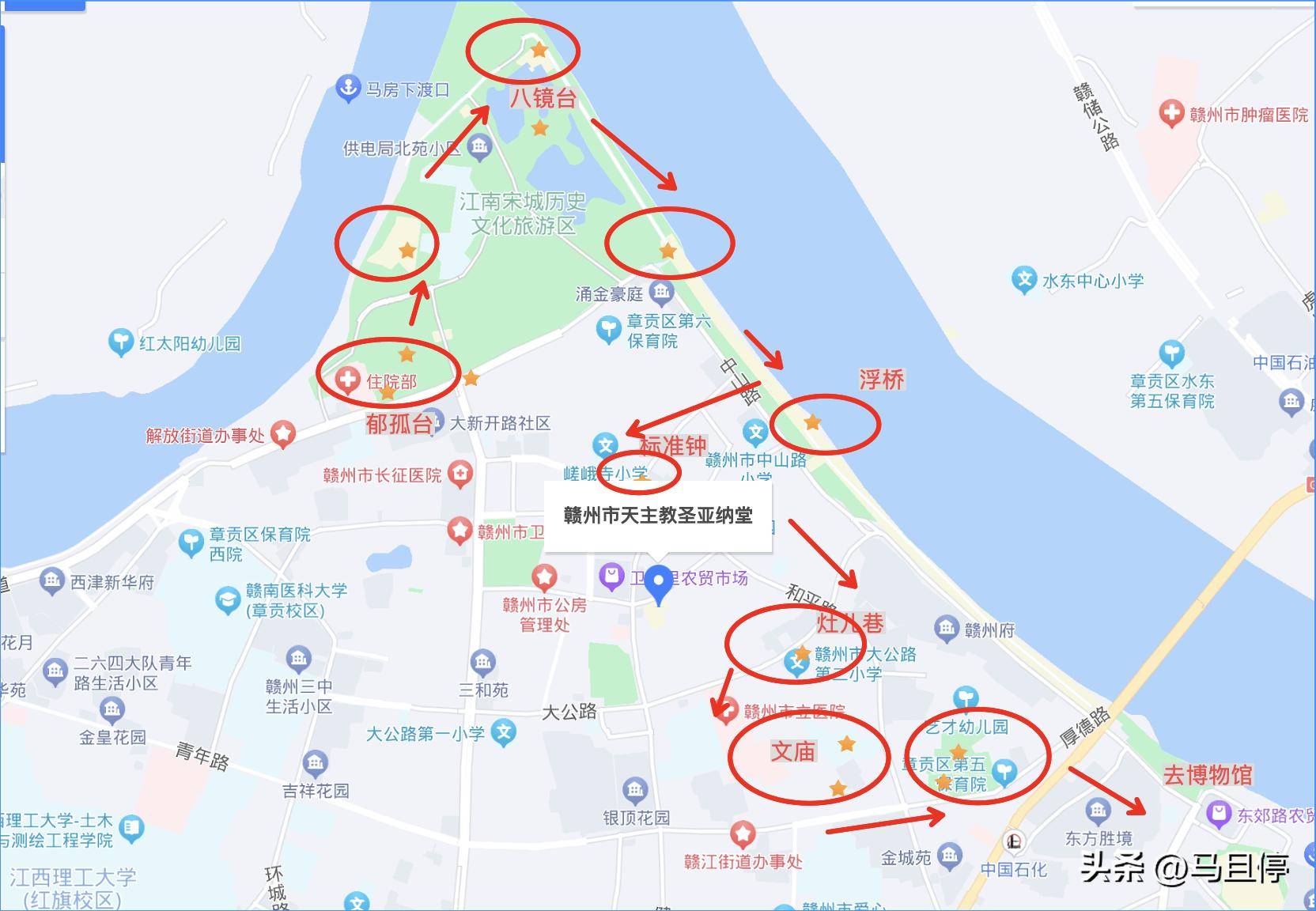 d1: 郁孤台/四贤坊/军楼门一八镜台一建春门一浮桥一标准钟一灶儿巷一