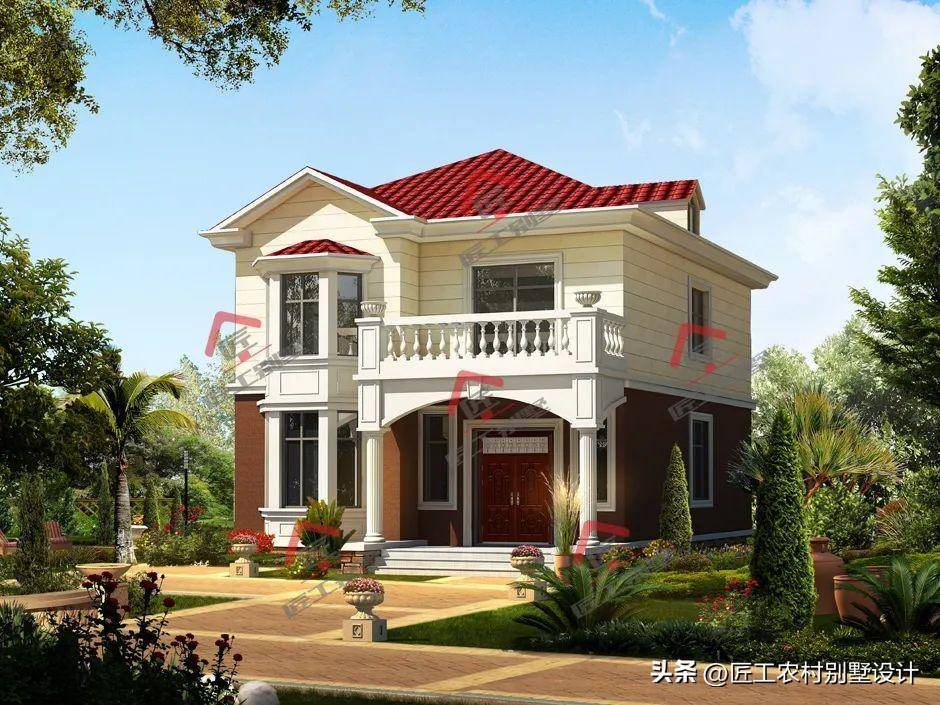 6款不足100平二层小别墅,第4款不愧为经典,25万随便建都好看_农村