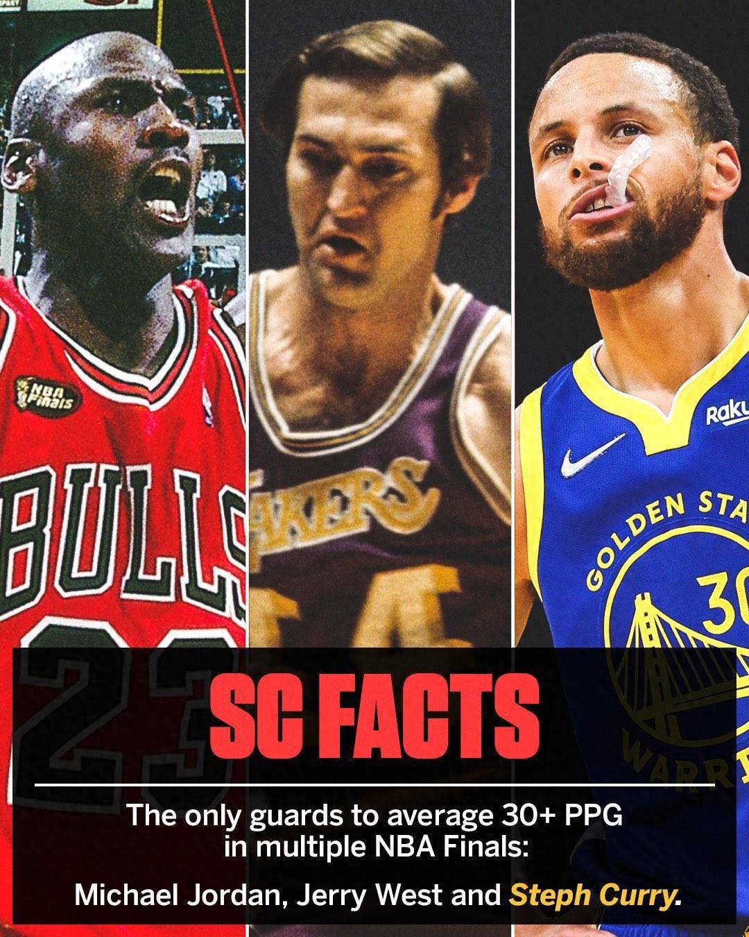多个总决赛系列赛场均30 后卫历史仅3人:乔丹&logo男&库里