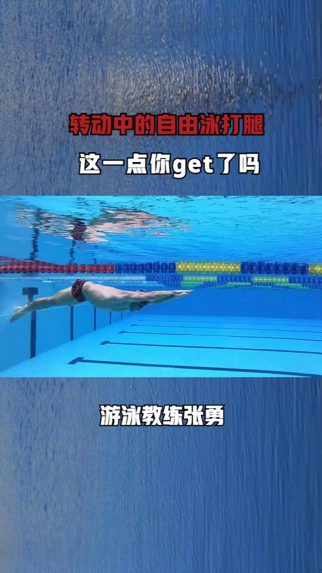 自由泳打腿姿势随着身体旋转而变化,这一点你get了吗?