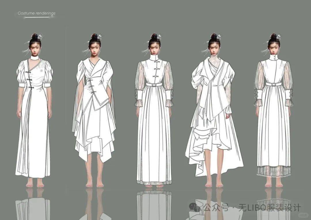 100款-国风新中式-服装效果图(线稿 上色 ai)