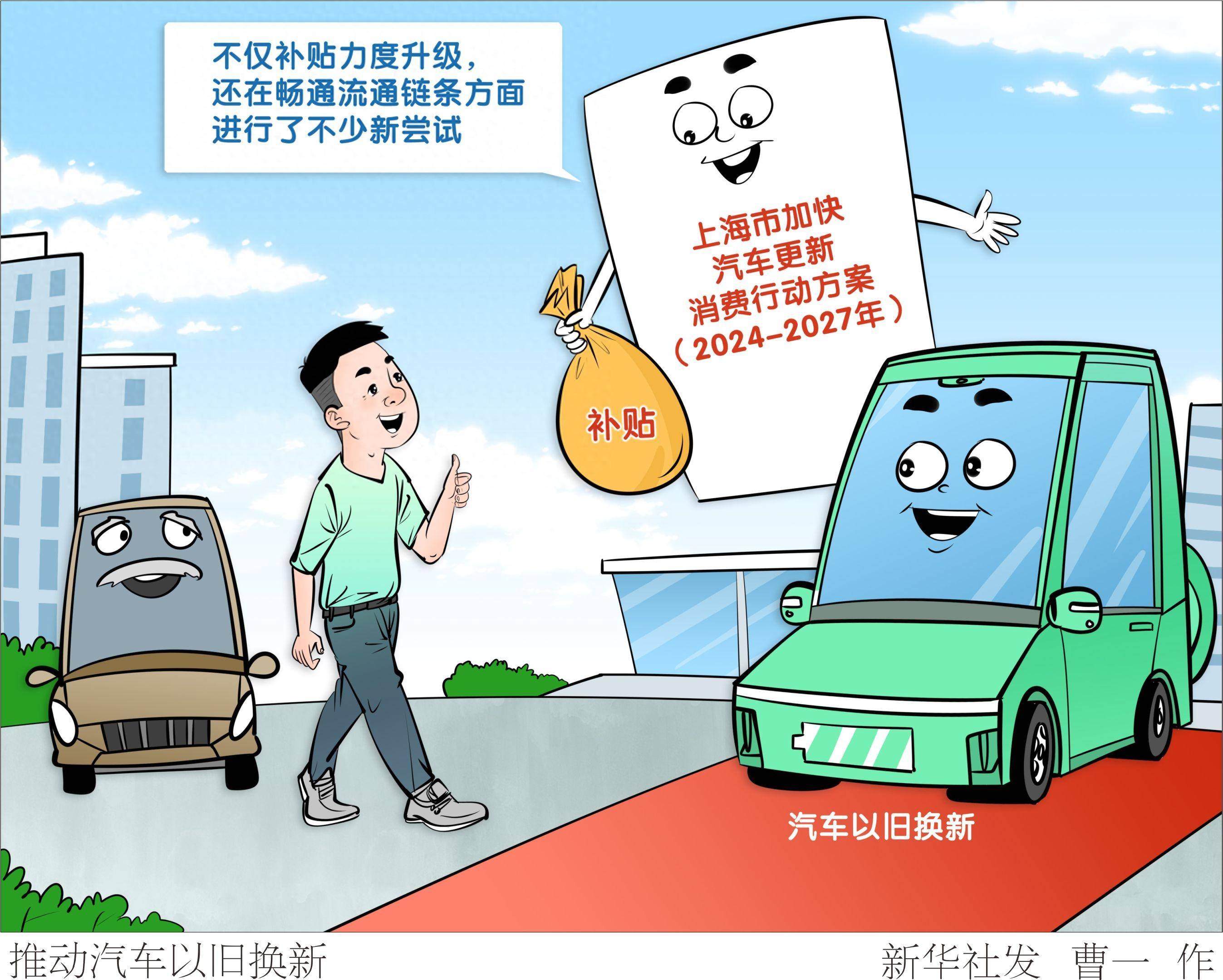 (图表·漫画)推动汽车以旧换新