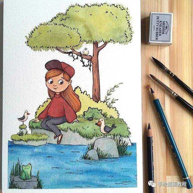 一组很有感觉的小清新插画(水彩 彩铅)