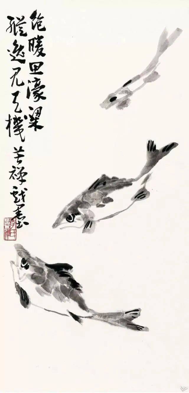 李苦禅画鱼,笔笔写出!_国画_合作_教程